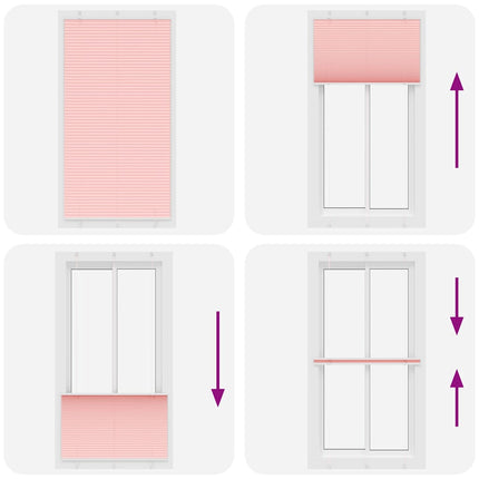 Plisserad persienn rosa 110x200 cm tyg bredd 109,4cm polyester