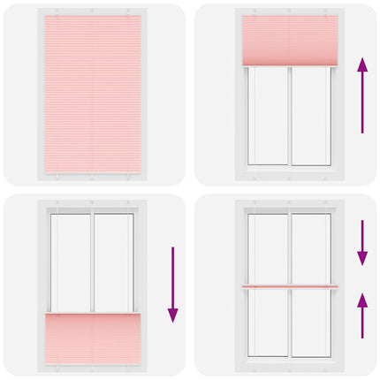Plisserad persienn rosa 115x200 cm tyg bredd 114,4cm polyester