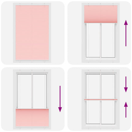 Plisserad persienn rosa 120x200 cm tyg bredd 119,4cm polyester