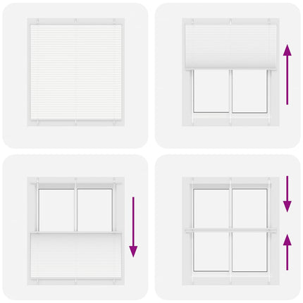 Plisserad persienn vit 115x100 cm tyg bredd 114,4cm polyester