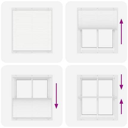 Plisserad persienn vit 120x100 cm tyg bredd 119,4cm polyester