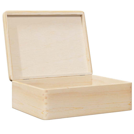 Trälåda med lock 40x30x13 cm massiv furu
