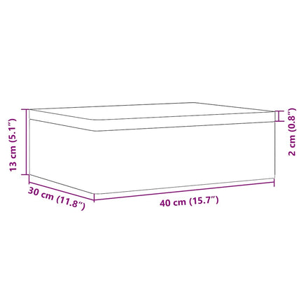 Trälåda med lock 40x30x13 cm massiv furu