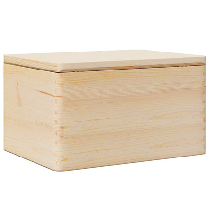 Trälåda med lock 40x30x23 cm massiv furu