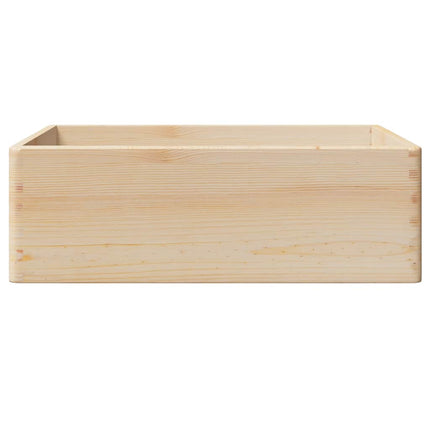 Trälåda med handtag 40x30x13 cm massiv furu