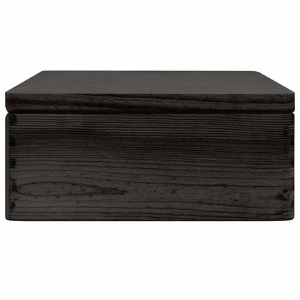 Trälåda med lock svart 40x30x13 cm massiv furu