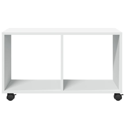 Skåp med hjul vit 72x33x42,5 cm konstruerat trä
