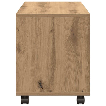 Skåp med hjul ek 72x33x42,5 cm konstruerat trä