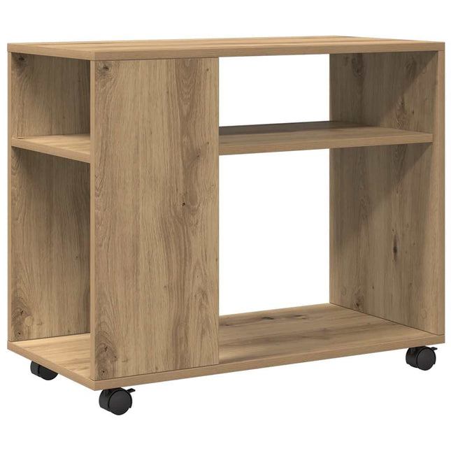 Sidobord med hjul ek 70x35x60 cm konstruerat trä