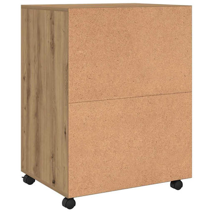 Skåp med hjul ek 60x48x81 cm konstruerat trä