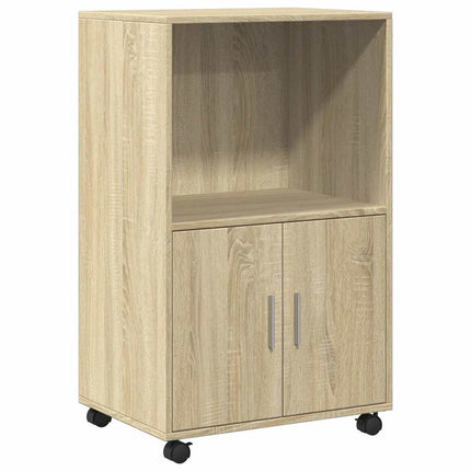 Skåp med hjul sonoma-ek 55x40x91 cm konstruerat trä