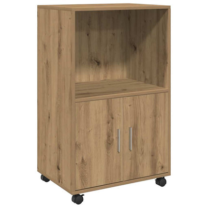 Skåp med hjul ek 55x40x91 cm konstruerat trä