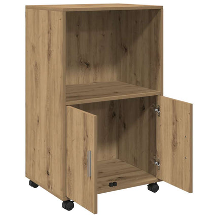 Skåp med hjul ek 55x40x91 cm konstruerat trä