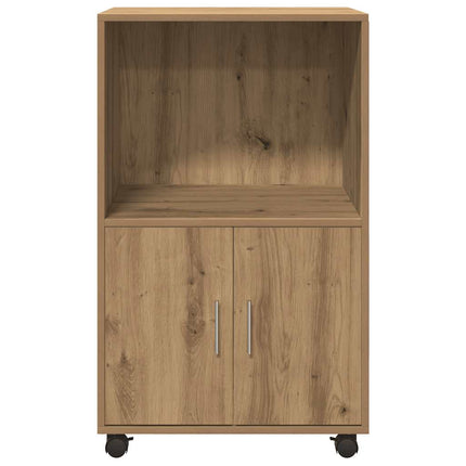 Skåp med hjul ek 55x40x91 cm konstruerat trä