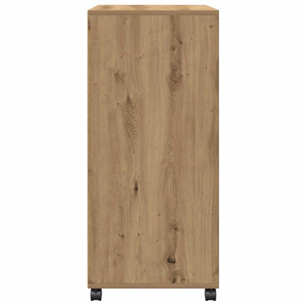 Skåp med hjul ek 55x40x91 cm konstruerat trä