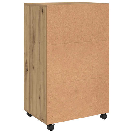 Skåp med hjul ek 55x40x91 cm konstruerat trä