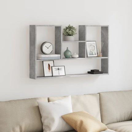 Vägghylla betonggrå 99x15x60 cm konstruerat trä