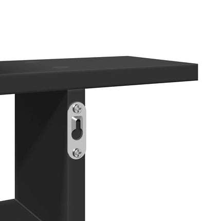 Vägghyllor 2 st svart 38x12x38 cm konstruerat trä