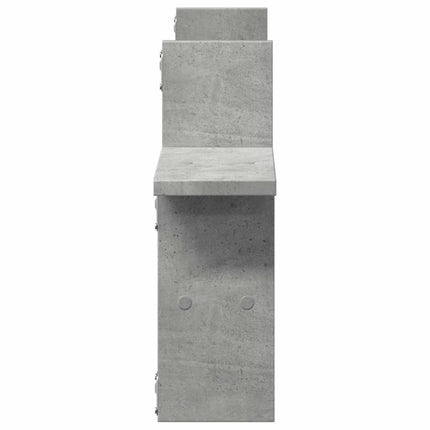 Vägghyllor 2 st betonggrå 38x12x38 cm konstruerat trä