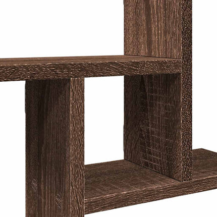 Vägghyllor 2 st brun ek 38x12x38 cm konstruerat trä