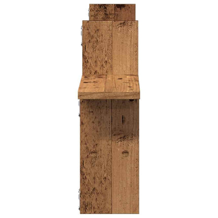 Vägghyllor 2 st åldrat trä 38x12x38 cm konstruerat trä