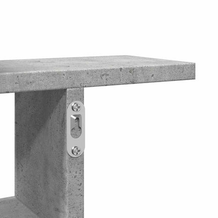Vägghyllor 2 st betonggrå 50x12x50 cm konstruerat trä