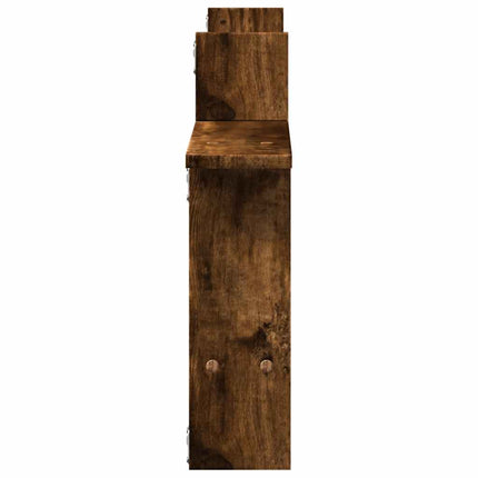 Vägghyllor 2 st rökfärgad ek 50x12x50 cm konstruerat trä
