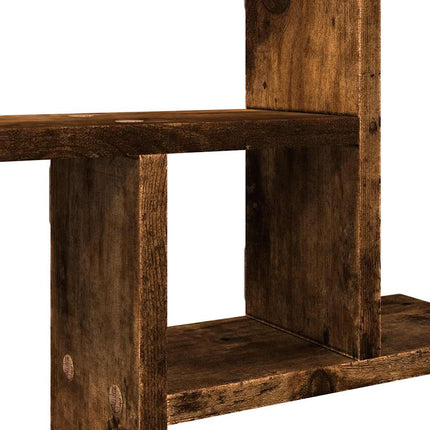 Vägghyllor 2 st rökfärgad ek 50x12x50 cm konstruerat trä
