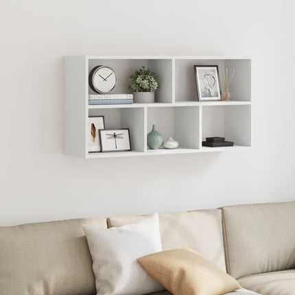 Vägghylla vit 100x25x50 cm konstruerat trä