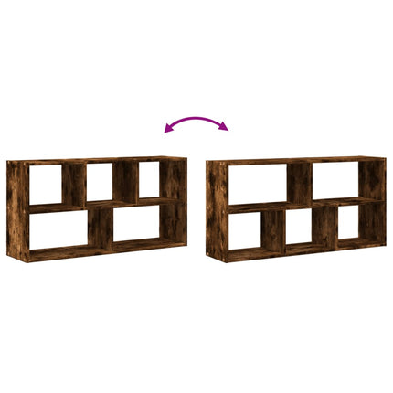 Vägghylla rökfärgad ek 100x25x50 cm konstruerat trä