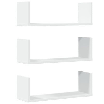 Vägghyllor 3 st vit 58x18x18 cm konstruerat trä