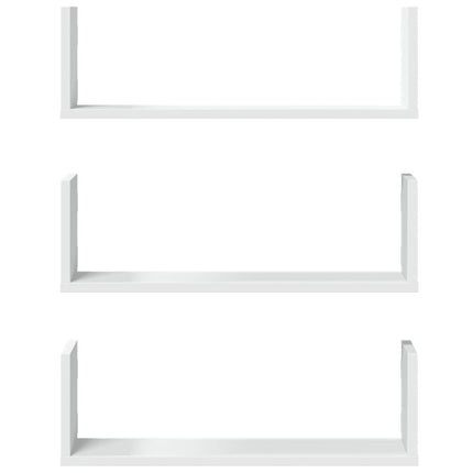 Vägghyllor 3 st vit 58x18x18 cm konstruerat trä