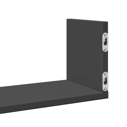 Vägghyllor 3 st svart 58x18x18 cm konstruerat trä