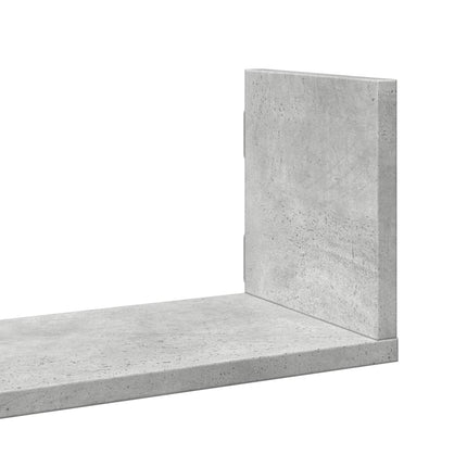 Vägghyllor 3 st betonggrå 58x18x18 cm konstruerat trä