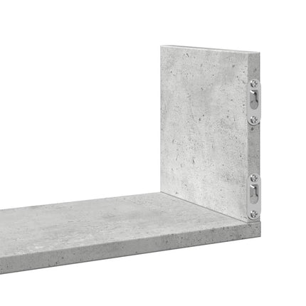 Vägghyllor 3 st betonggrå 58x18x18 cm konstruerat trä
