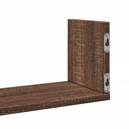 Vägghyllor 3 st brun ek 58x18x18 cm konstruerat trä