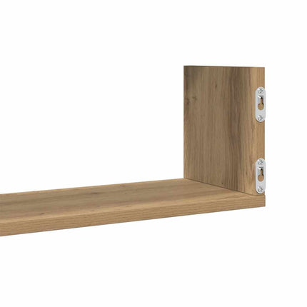 Vägghyllor 3 st ek 58x18x18 cm konstruerat trä
