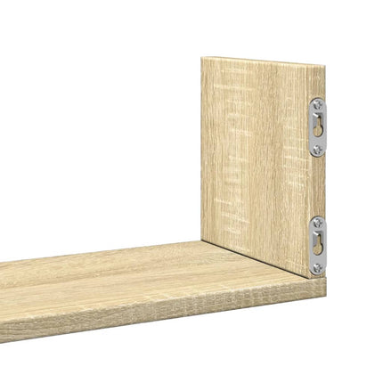 Vägghyllor 3 st sonoma-ek 80x18x18 cm konstruerat trä