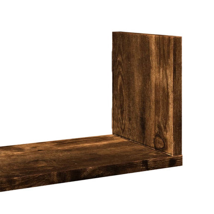 Vägghyllor 3 st rökfärgad ek 80x18x18 cm konstruerat trä