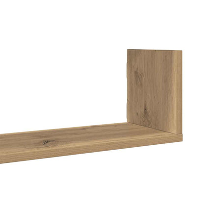 Vägghyllor 3 st ek 80x18x18 cm konstruerat trä