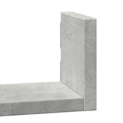 Vägghylla 3 st betonggrå konstruerat trä