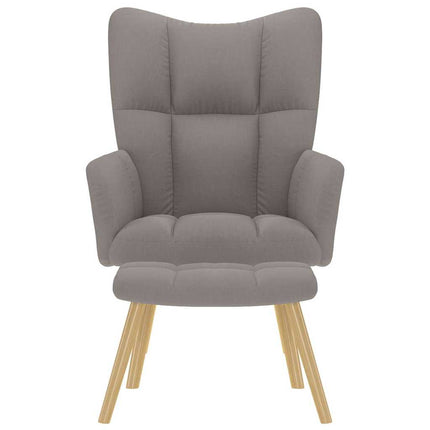 Vilstol med fotpall taupe tyg