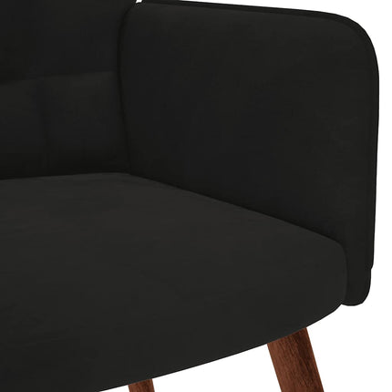 Relaxfåtölj med pall svart sammet