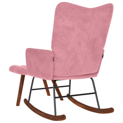 Gungstol med pall rosa sammet