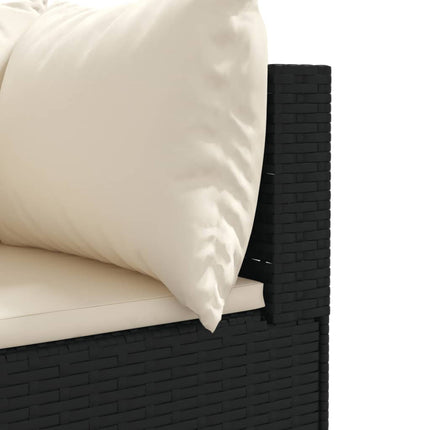 Loungegrupp med dynor 6 delar svart konstrotting