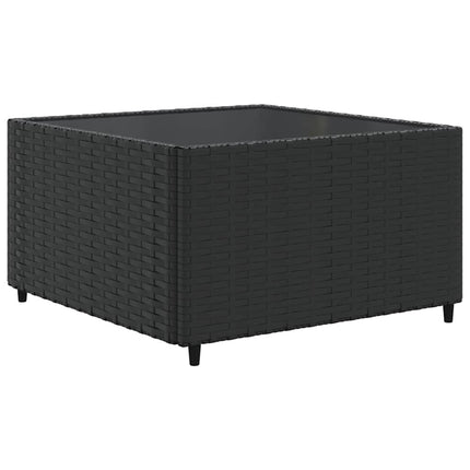Loungegrupp med dynor 6 delar svart konstrotting