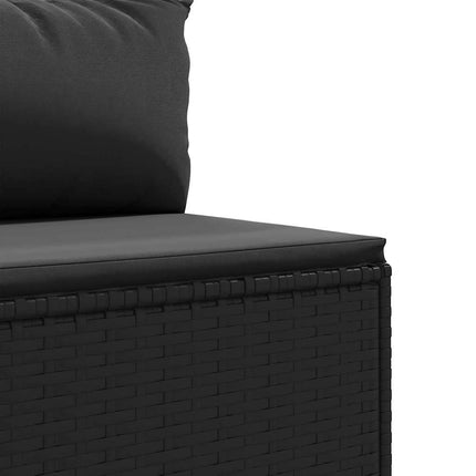 Loungegrupp för trädgården med dynor 4 delar svart konstrotting