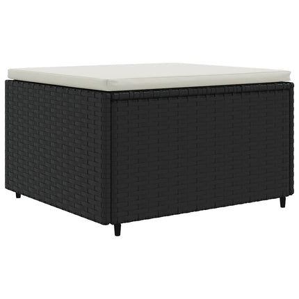 Loungegrupp med dynor 5 delar konstrotting svart