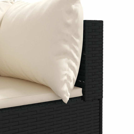 Loungegrupp med dynor 5 delar konstrotting svart