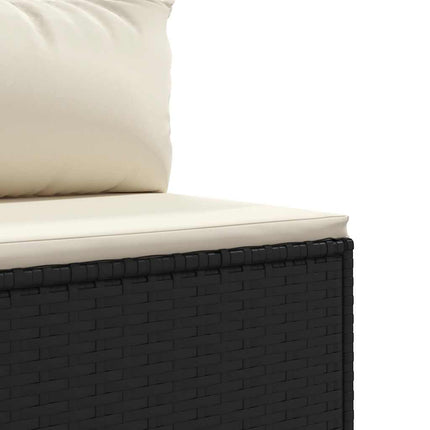 Loungegrupp med dynor 5 delar konstrotting svart
